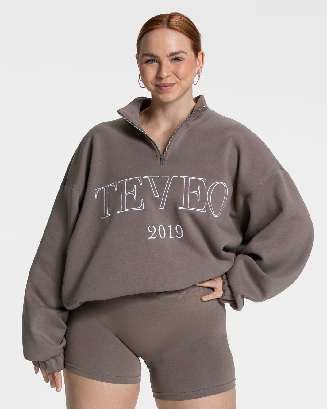 Felpa Femme Half Zip “Moca”