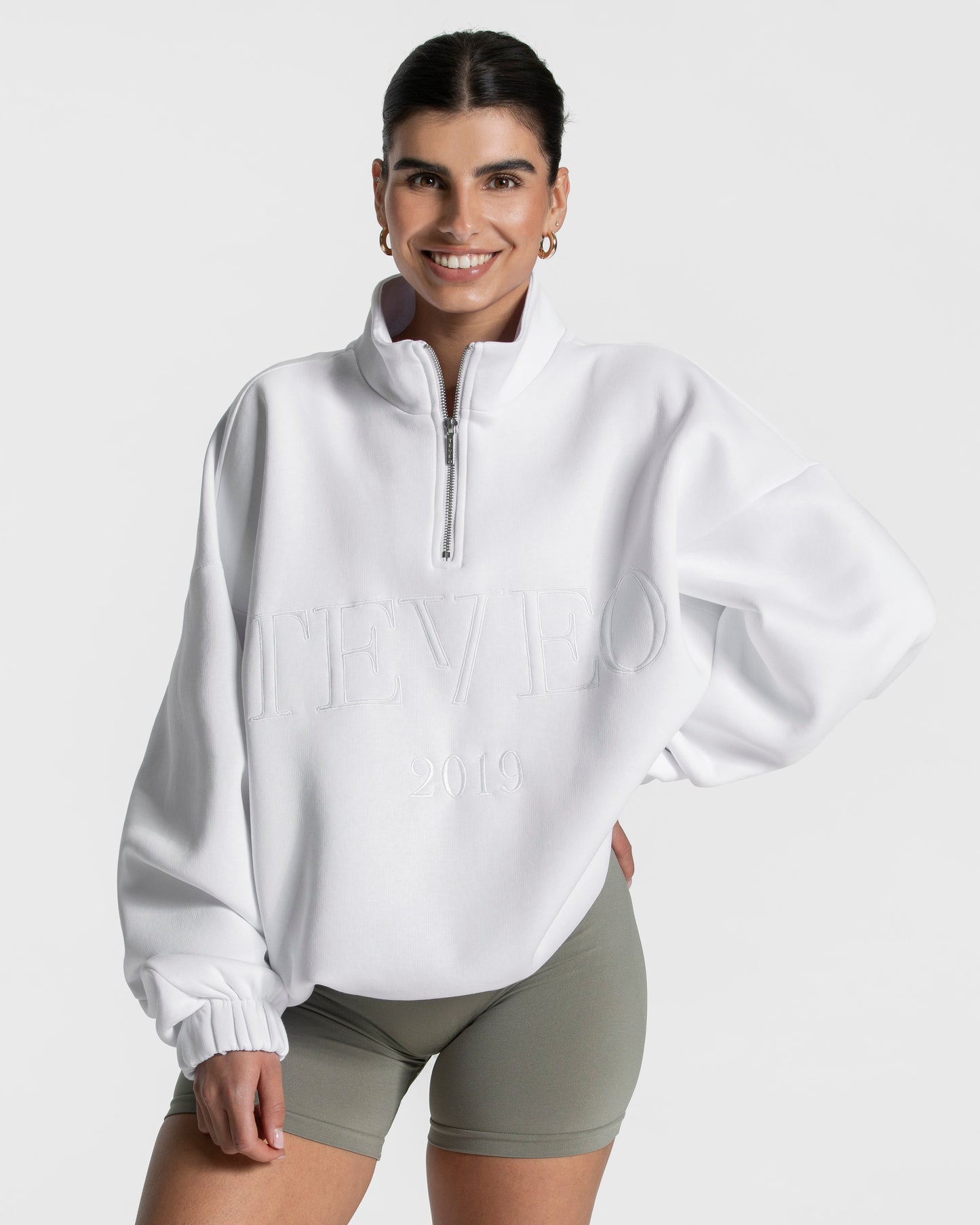 Sweat-shirt demi-zippé Femme « blanc »