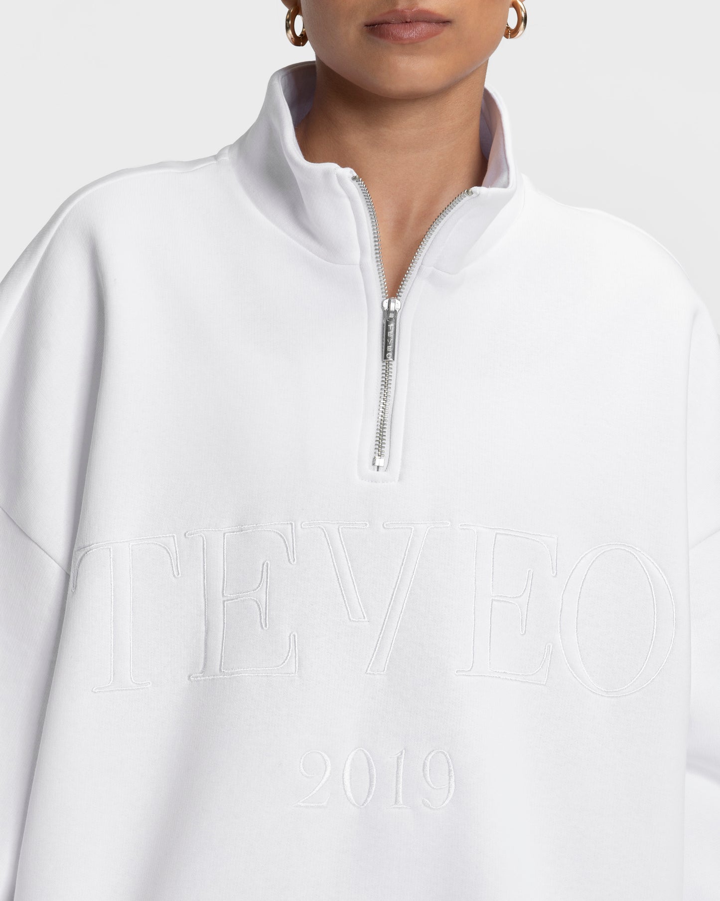 Sweat-shirt demi-zippé Femme « blanc »