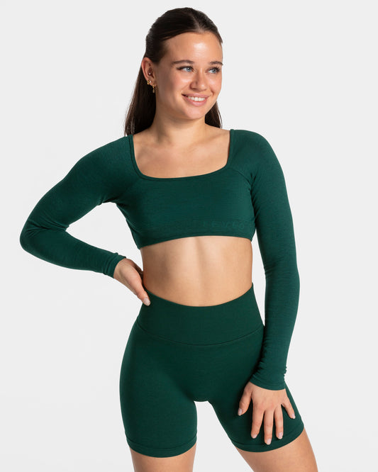 Koszulka z długim rękawem Femme Backless „Ciemnozielony”