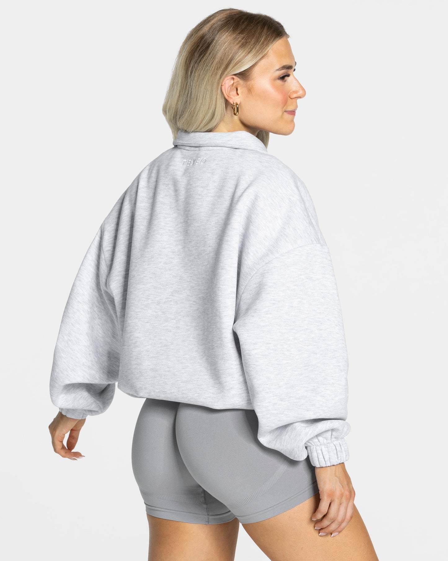 Femme Half Zip Sweater ‘Light Grey’