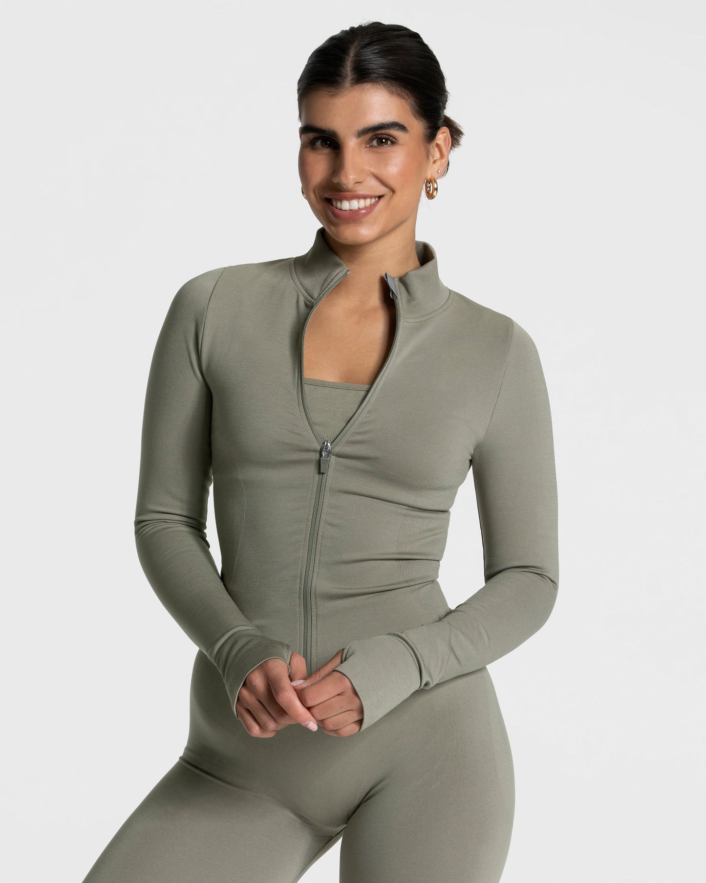 Femme Shaping Zip Jacket ‘Khaki’