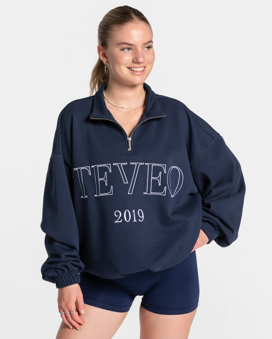Bluza Femme z krótkim zamkiem „Ciemnoniebieski”