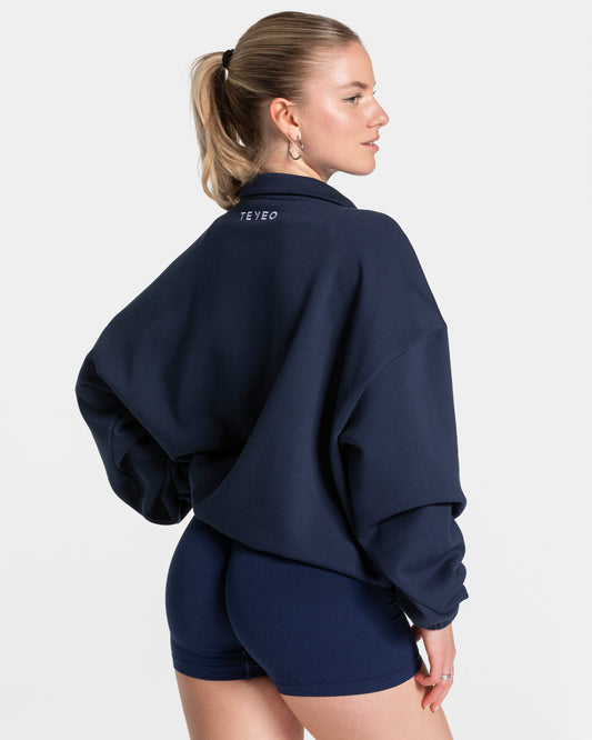 Bluza Femme z krótkim zamkiem „Ciemnoniebieski”