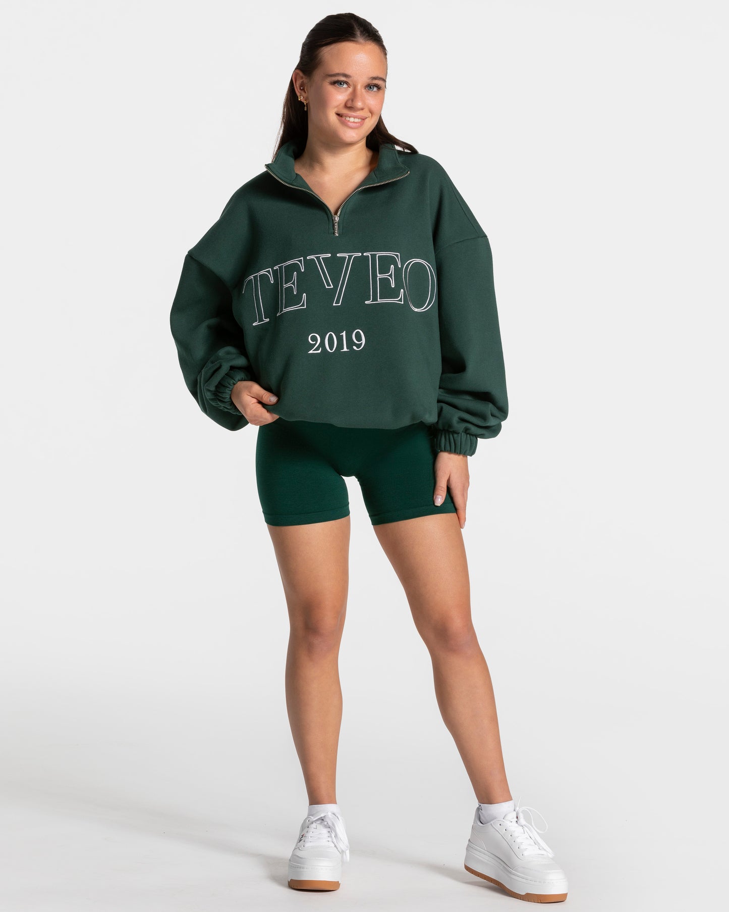 Femme Half Zip Sweater ‘Dark Green’