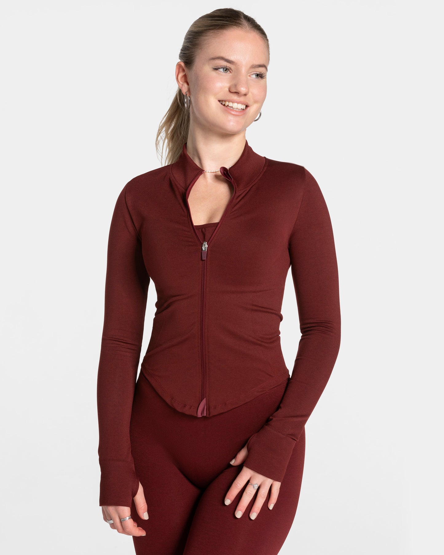 Femme Shaping Zip Jacke "Weinrot"