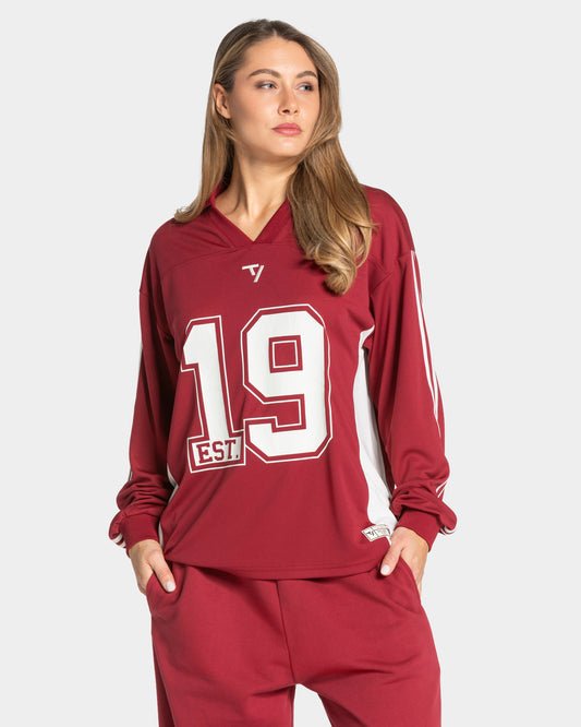 Football Polo Longsleeve ‘Cranberry’