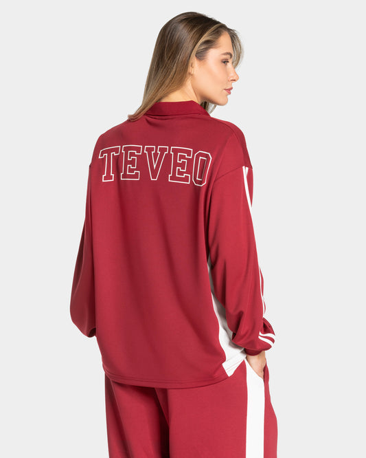 Football Polo Longsleeve ‘Cranberry’