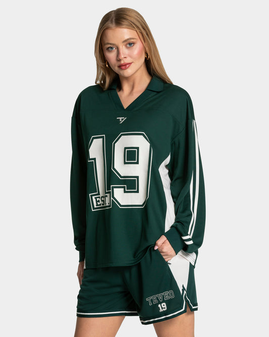 Football Polo Longsleeve ‘Dark Green’