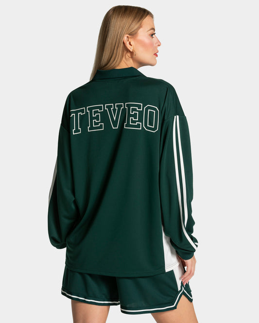 Football Polo Longsleeve ‘Dark Green’