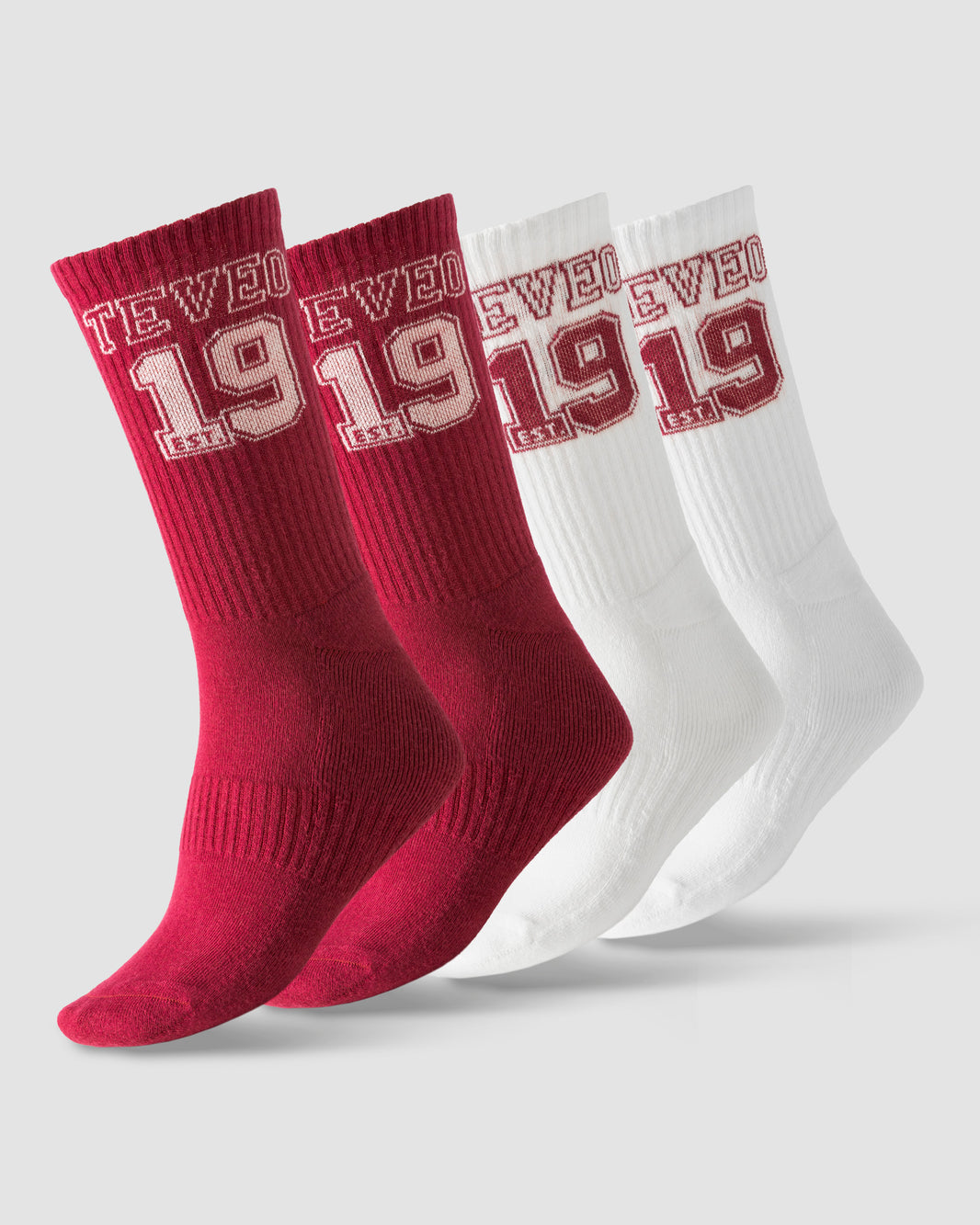 Football Socks (2-Pack) ‘Cranberry/Off-White’