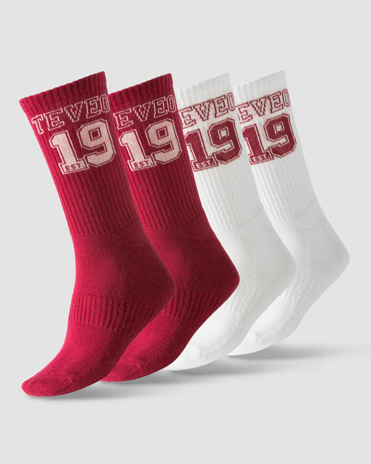 Football Socks ‘Cranberry/Off-White’