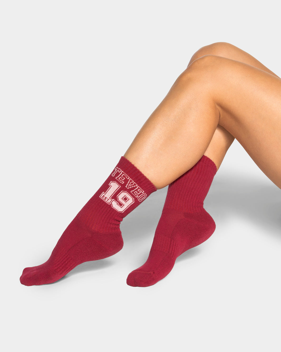 Football Socks (2-Pack) ‘Cranberry/Off-White’
