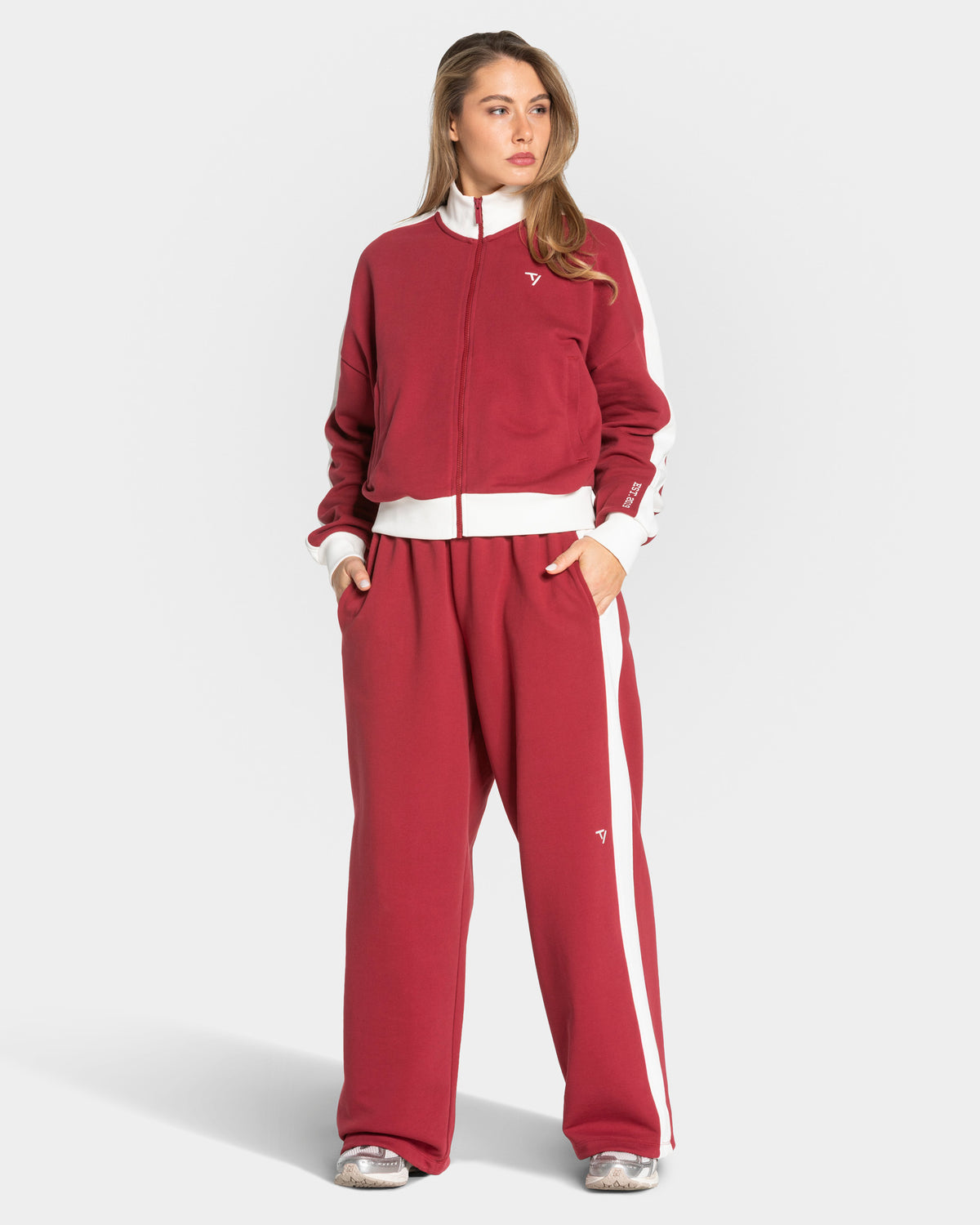 Football Zip Jacket ‘Cranberry’