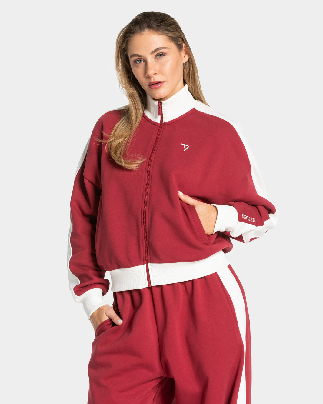 Football Zip Jacket ‘Cranberry’