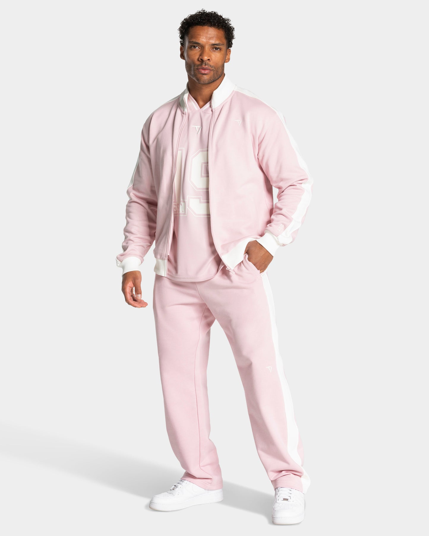 Football Straight Leg Joggers ‘Light Pink’