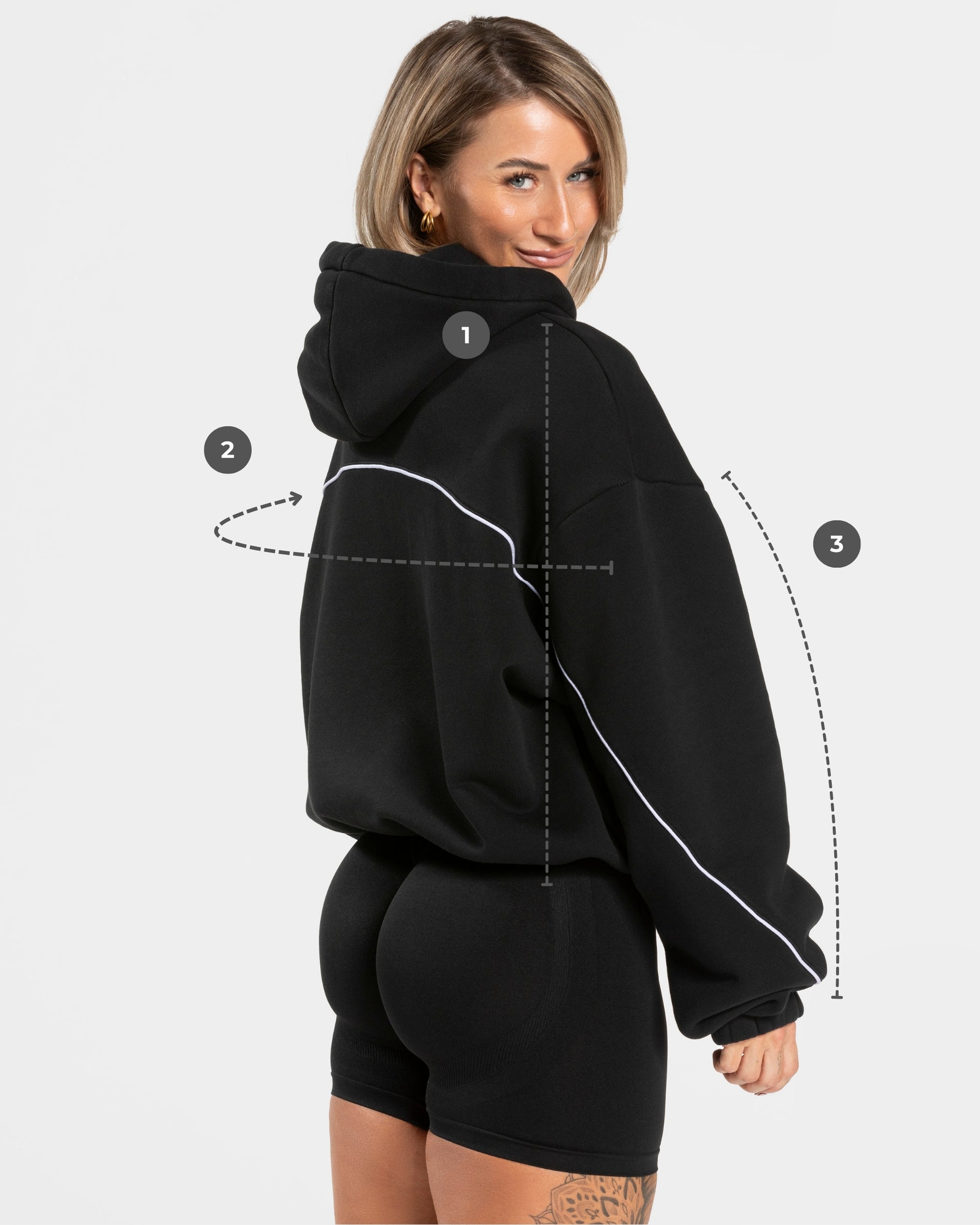 Contrastline Hooded Sweater 'Black'
