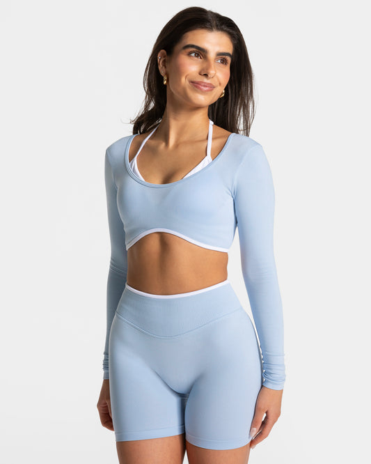 Camiseta de manga larga Contrastline «azul celeste»