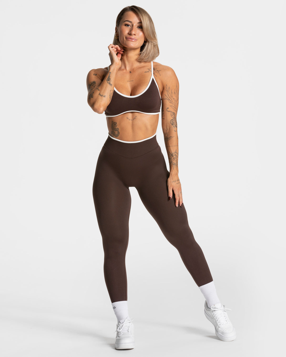 Contrastline Sculpt Scrunch Leggings ‘Espresso’