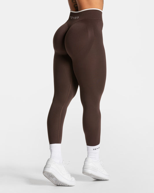 Legginsy Contrastline Sculpt Scrunch „Espresso”