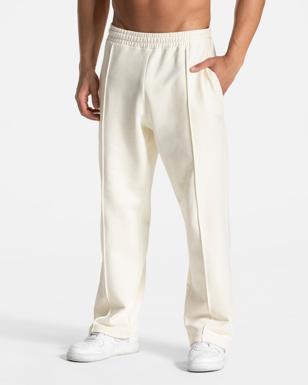 Contrastline Straight Leg Joggers ‘Off White’