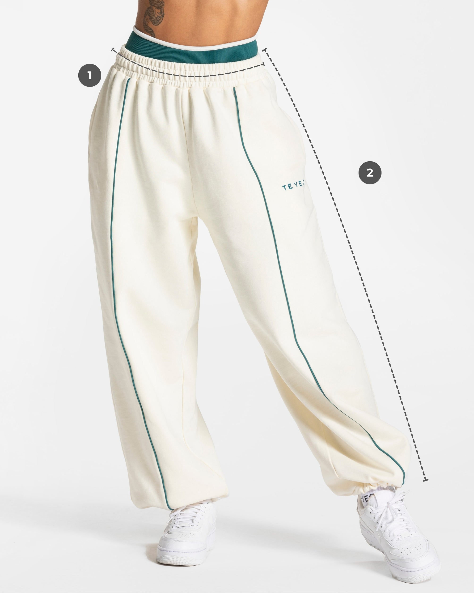 Contrastline Wide Leg Joggers 'Zebra Off-White'