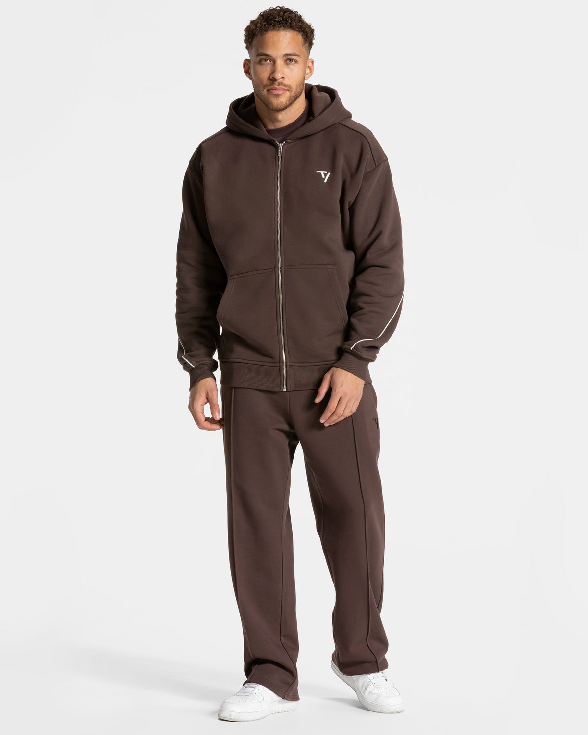 Contrastline Zip Jacke ‘Espresso’