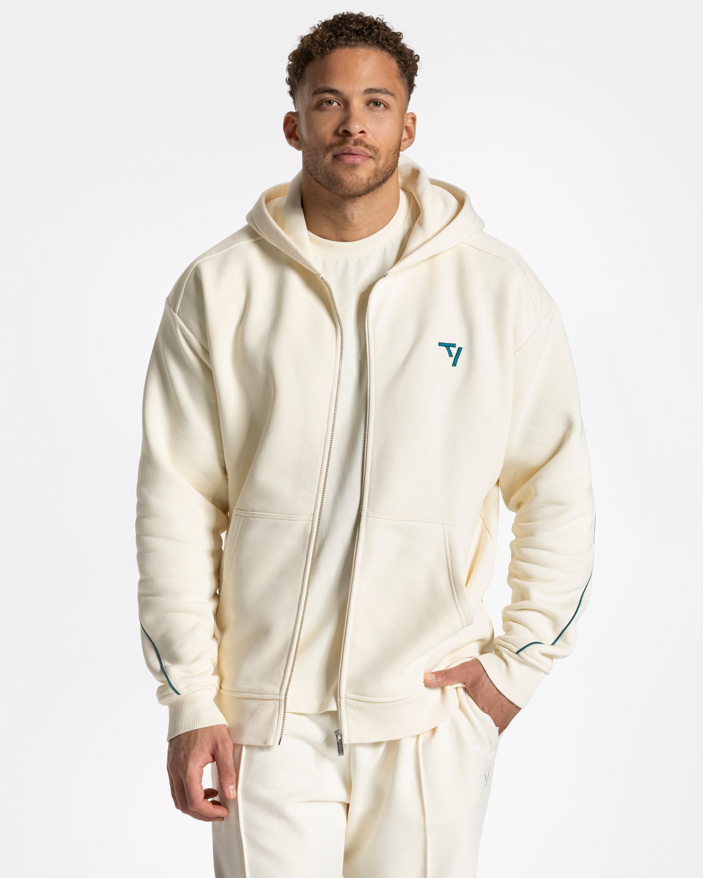 Contrastline Zip Jacket ‘Off White’