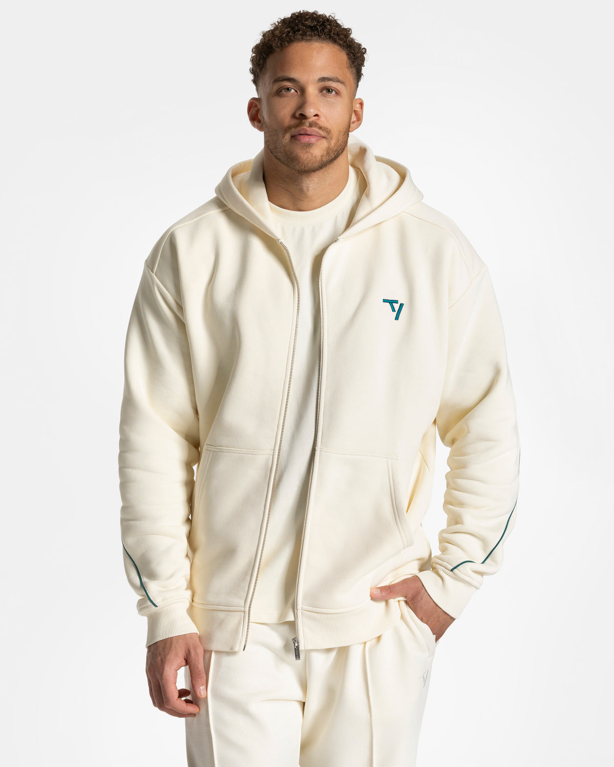 Contrastline Zip Jacket ‘Off White’