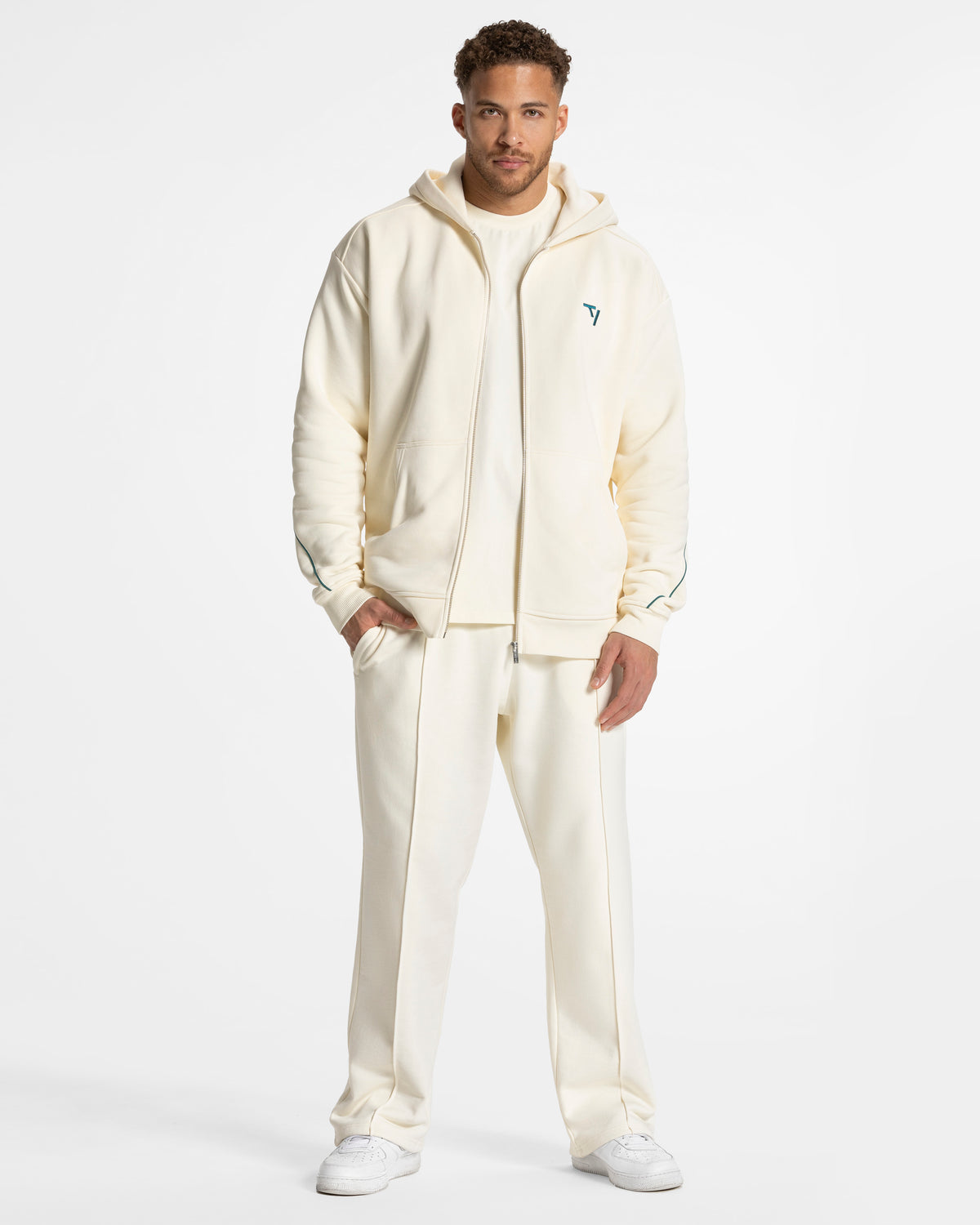 Contrastline Zip Jacket ‘Off White’