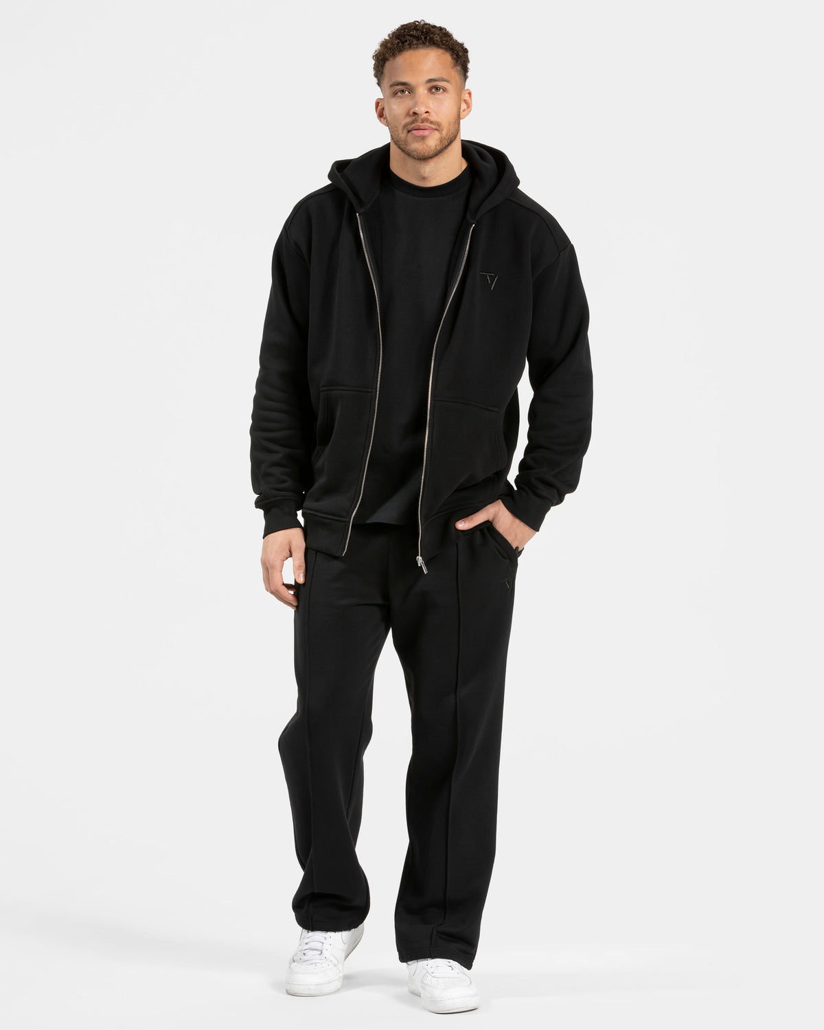 Contrastline Zip Jacke ‘Black’