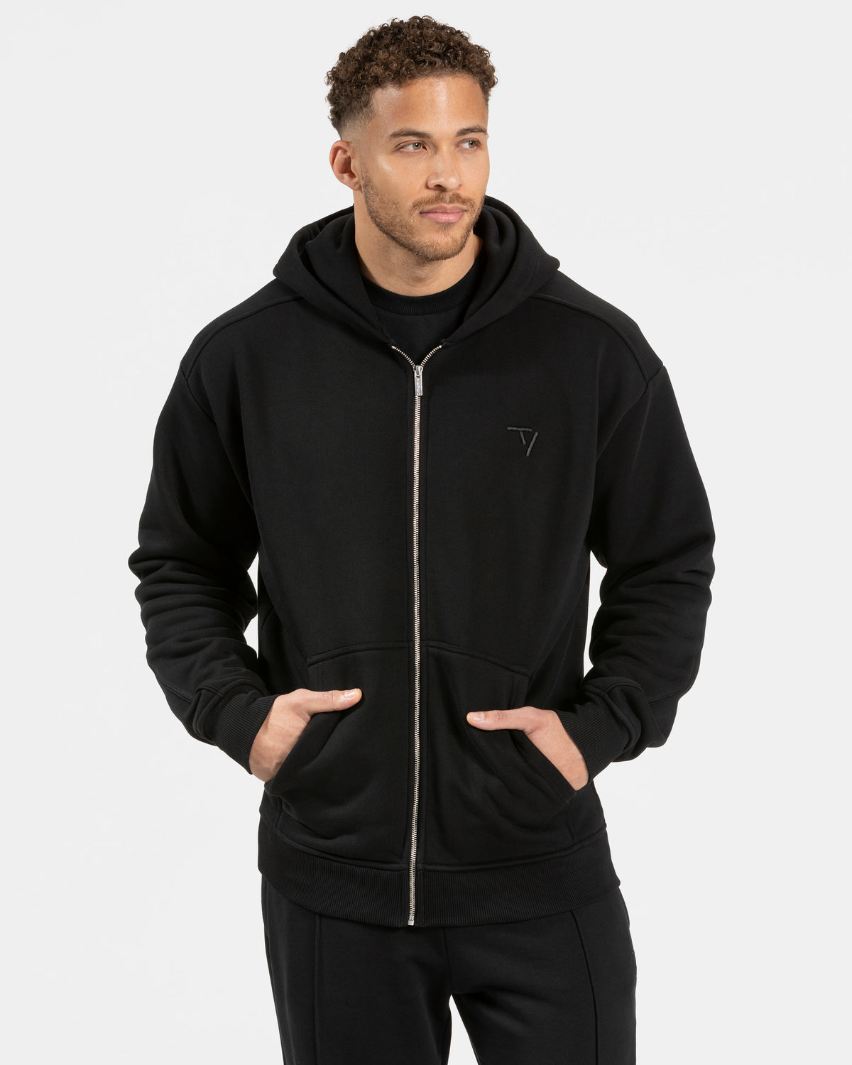 Contrastline Zip Jacke ‘Black’