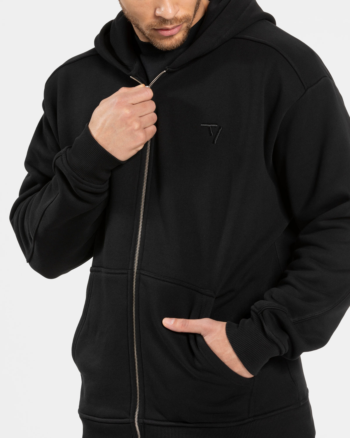 Contrastline Zip Jacke ‘Black’