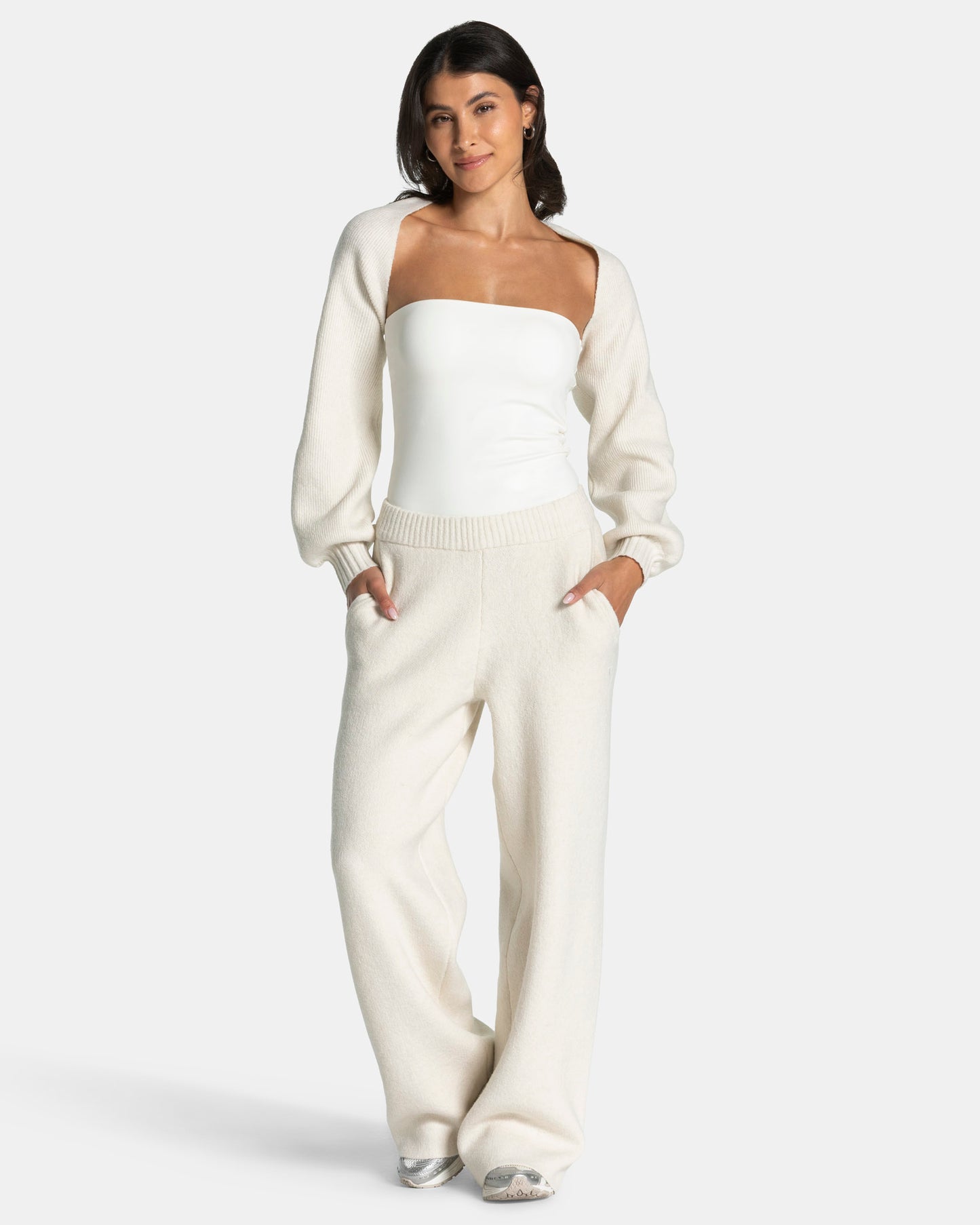 Knit Straight Leg Pants "Cream"