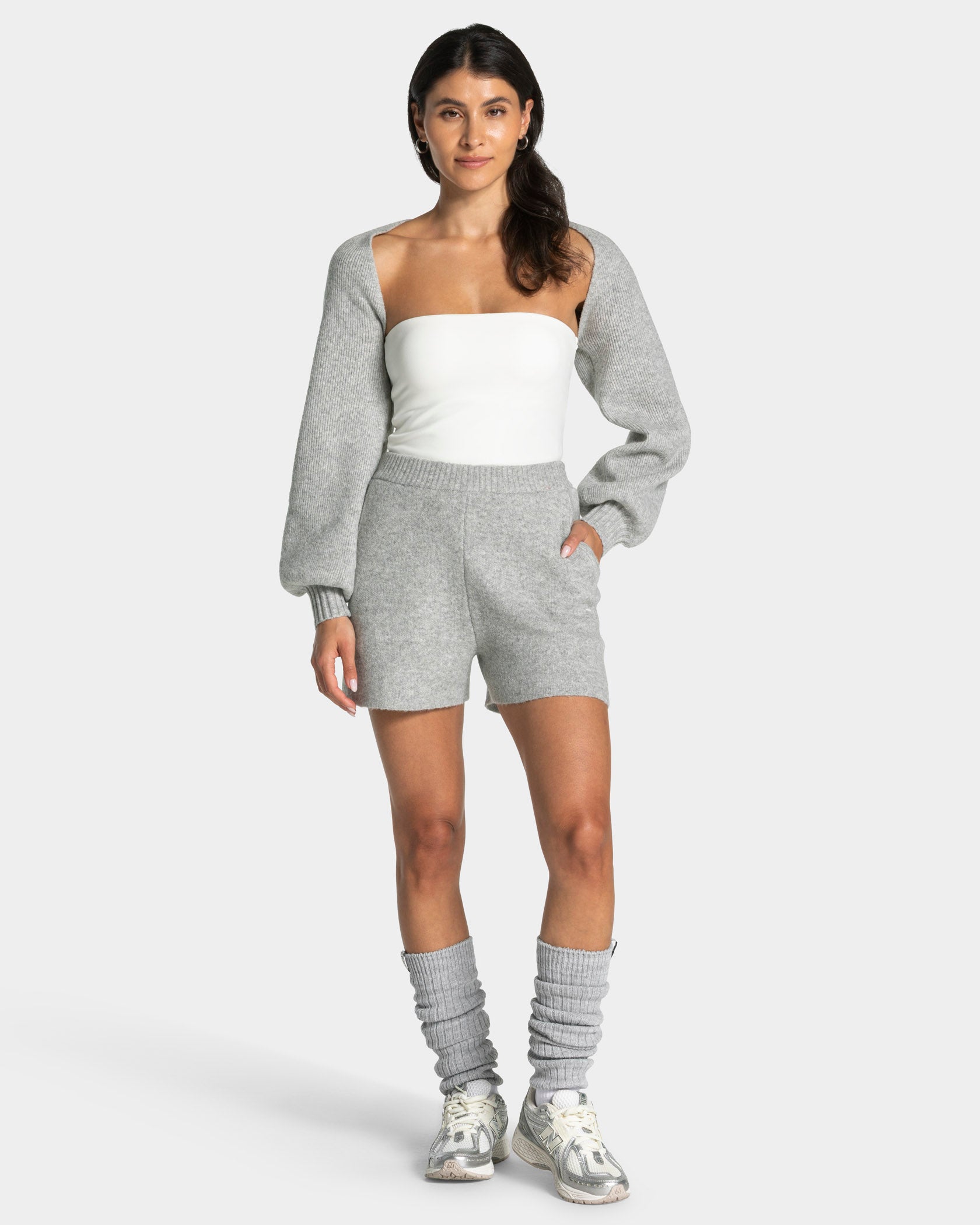 Knit Leg Warmers 'Grey Marl'