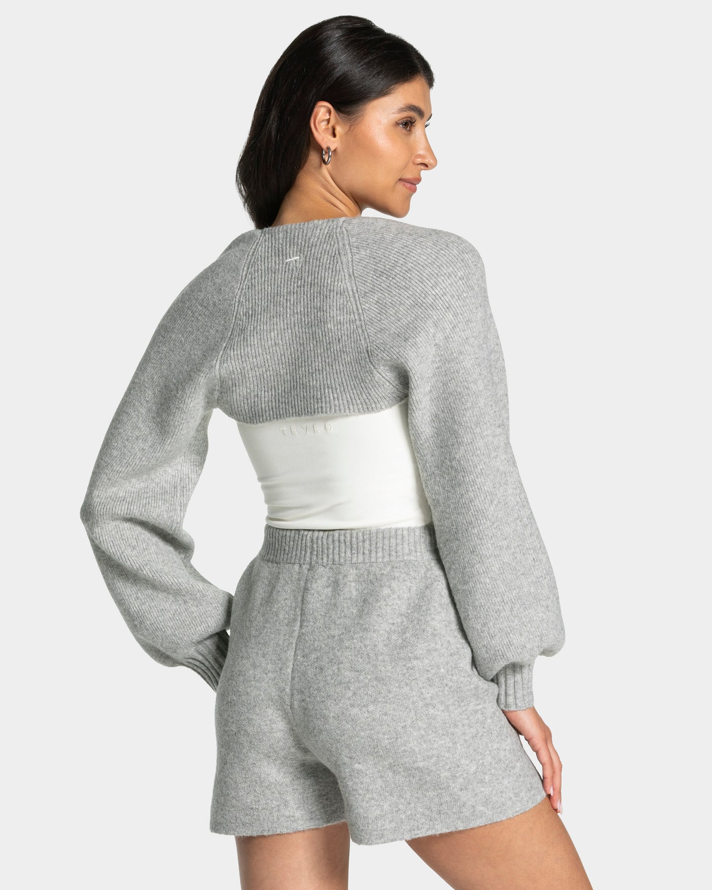 Knit Bolero "Grau Meliert"