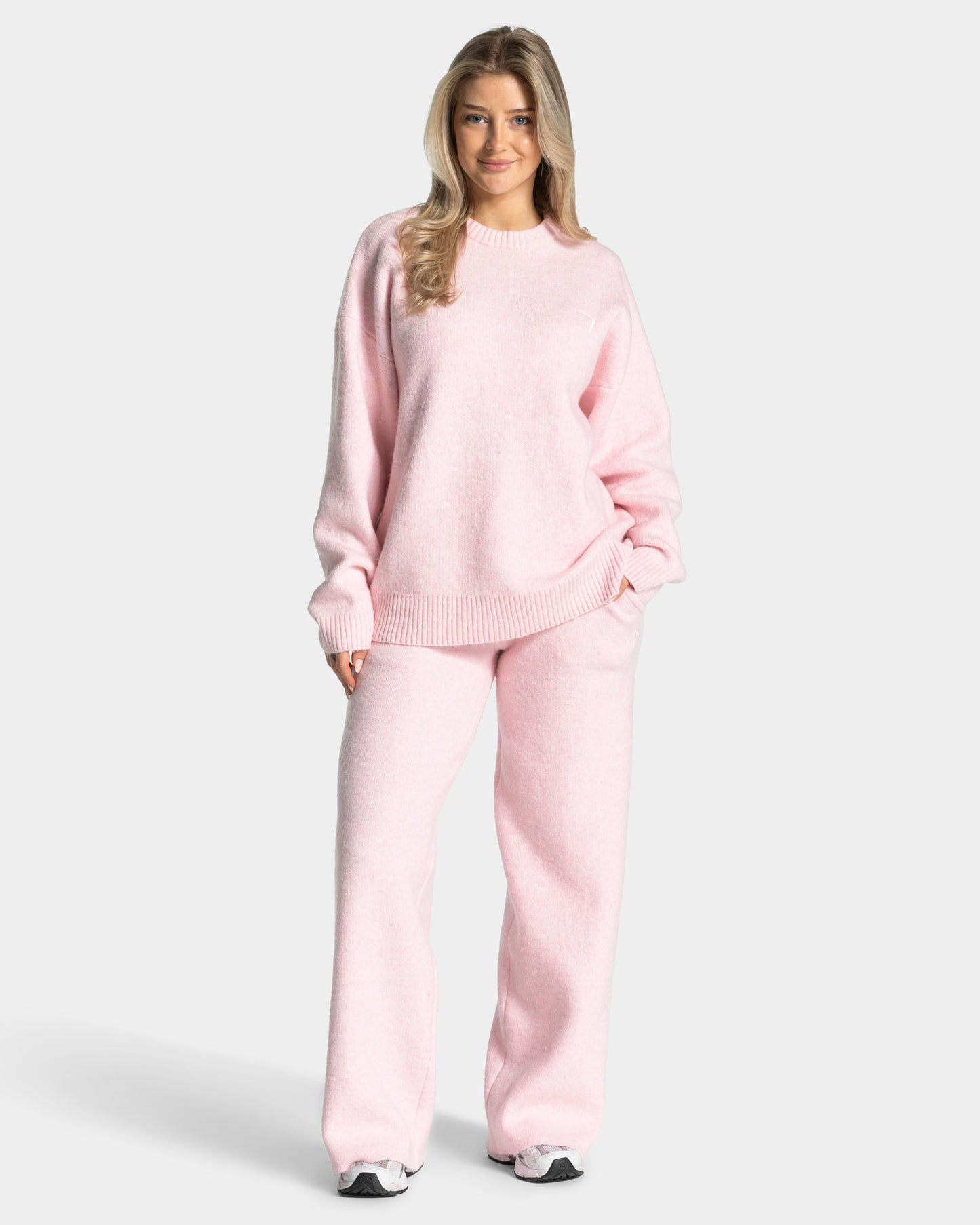 Spodnie Knit Straight Leg „Jasnoróżowy”