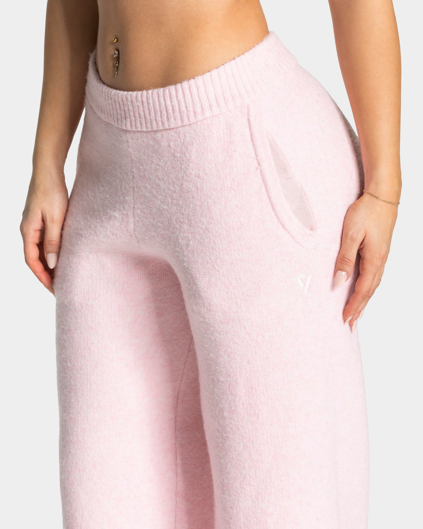 Knit Straight Leg Pants ‘Light Pink’