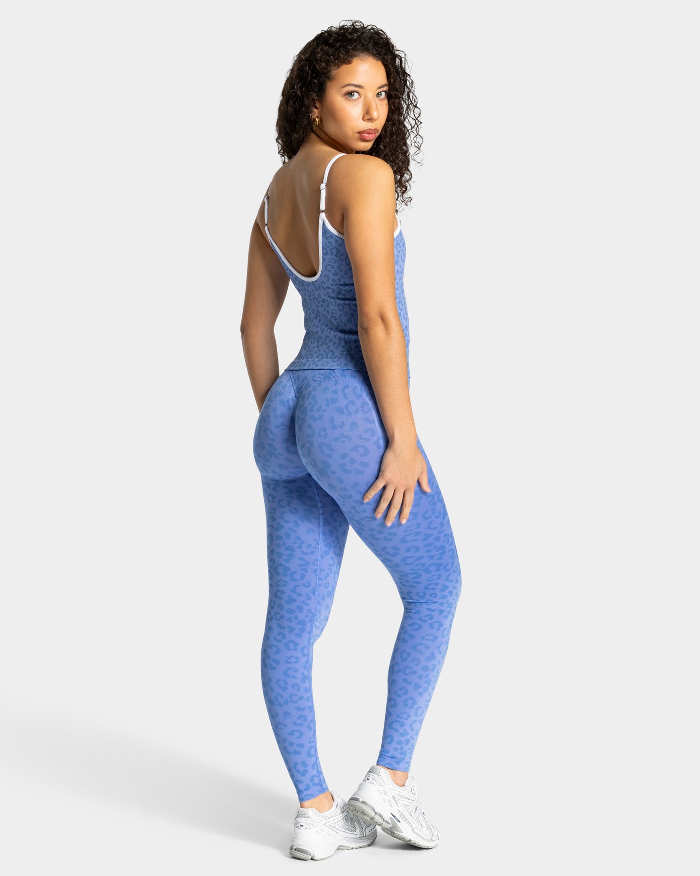 Top Cami Contrastline “Stampa leopardata Azure"