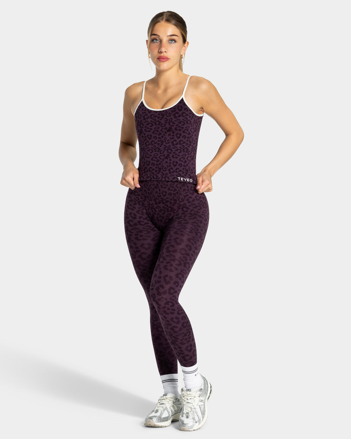 Contrastline Cami Top ‘Blackberry Leopard Print’