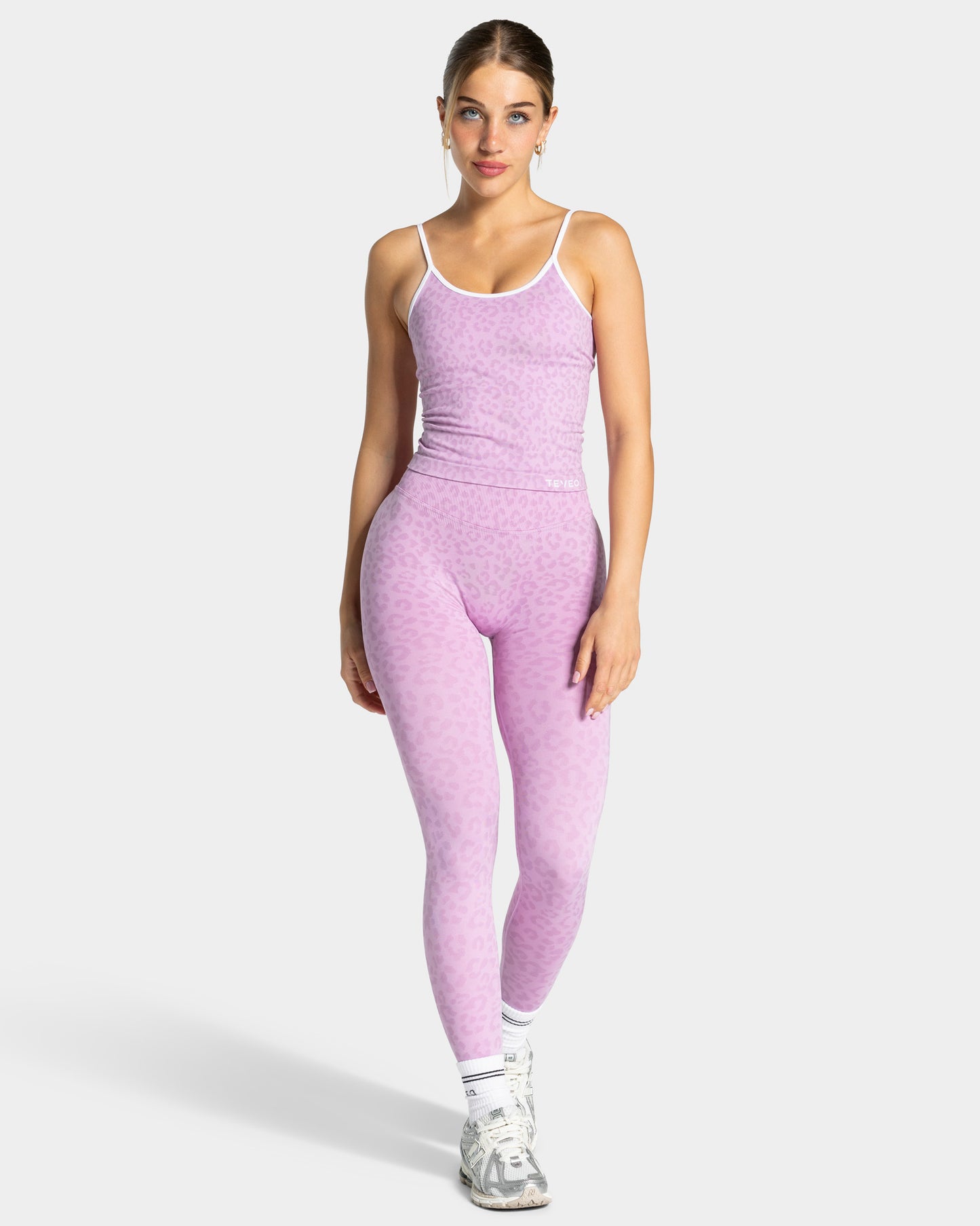 Top Cami Contrastline “Stampa leopardata Orchid"