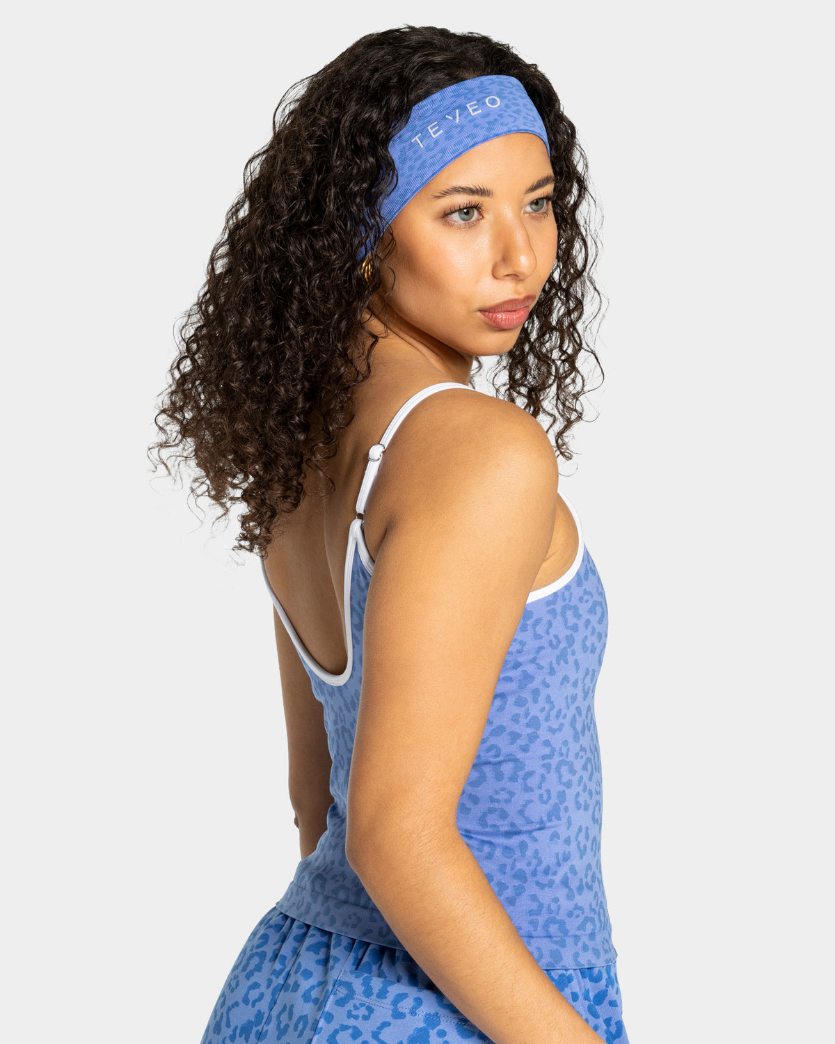 Fascia per capelli Contrastline “Stampa leopardata Azure"