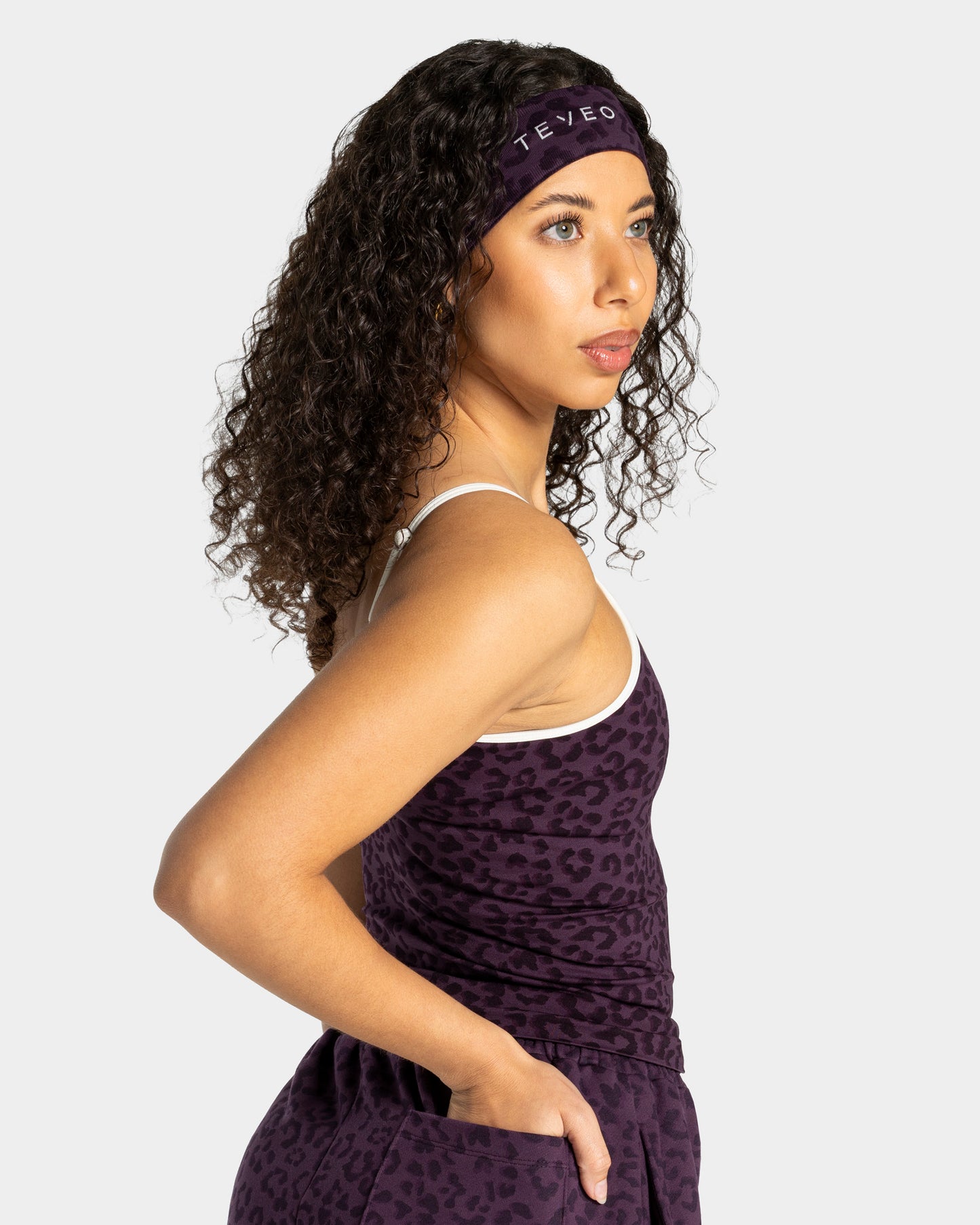 Contrastline Headband ‘Blackberry Leopard Print’