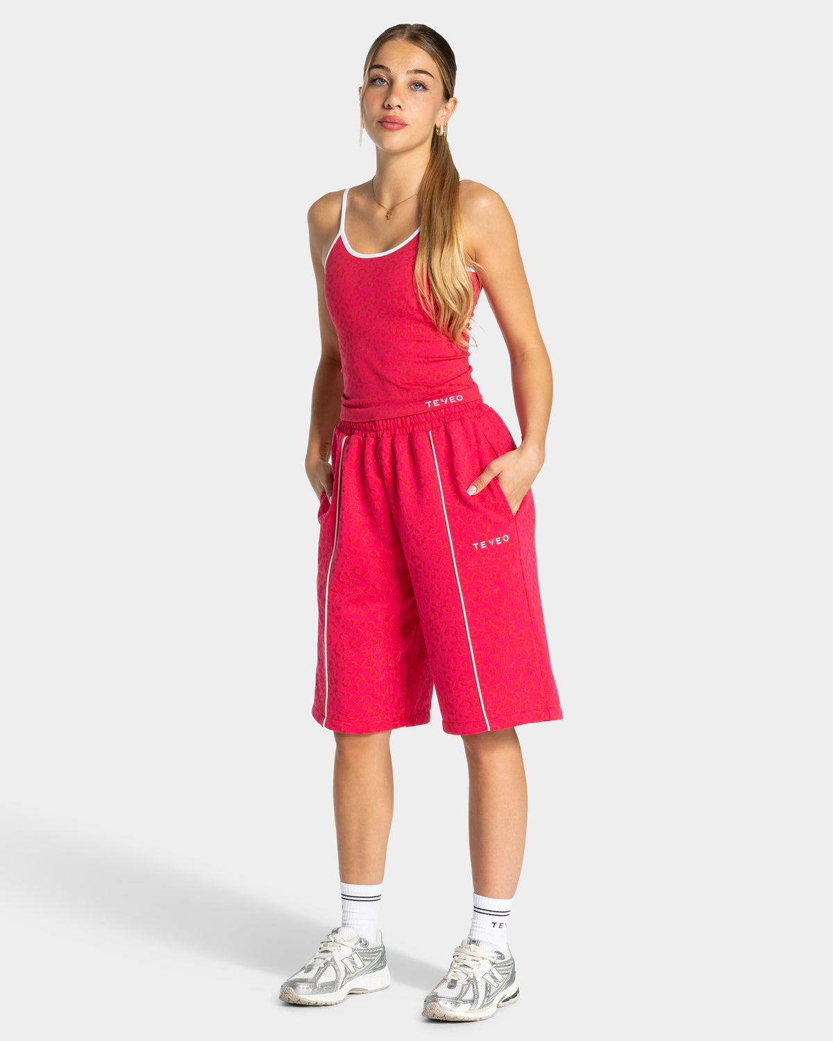 Contrastline Oversized Jorts ‘Berry Leopard Print’