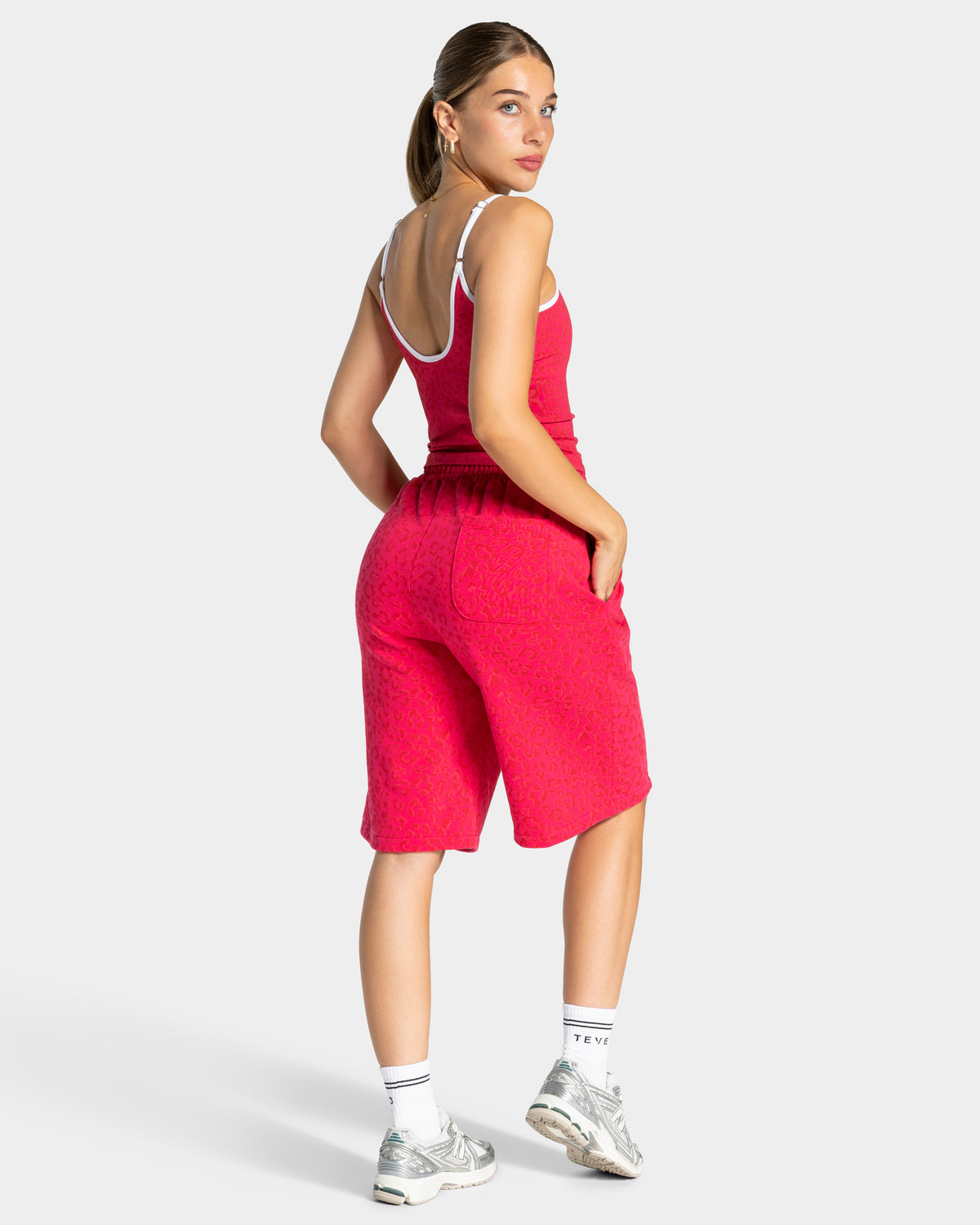 Contrastline Oversized Jorts ‘Berry Leopard Print’