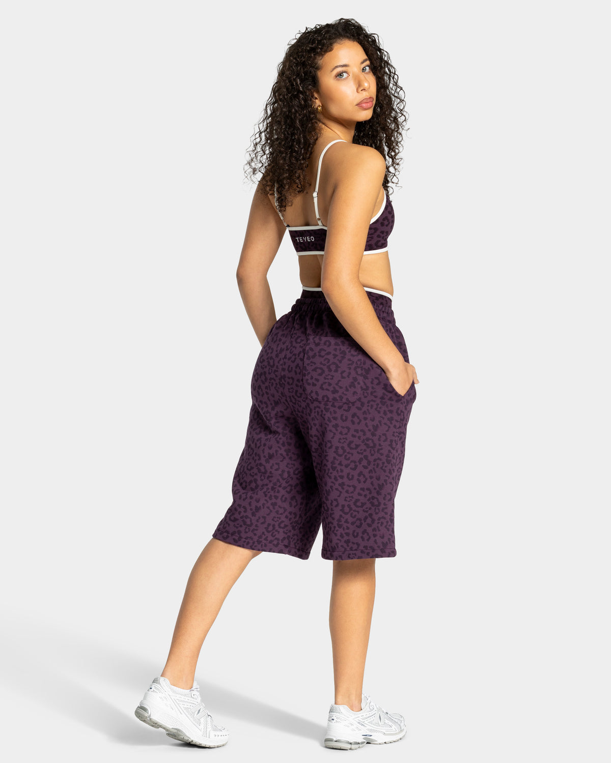 Contrastline Oversized Jorts ‘Blackberry Leopard Print’