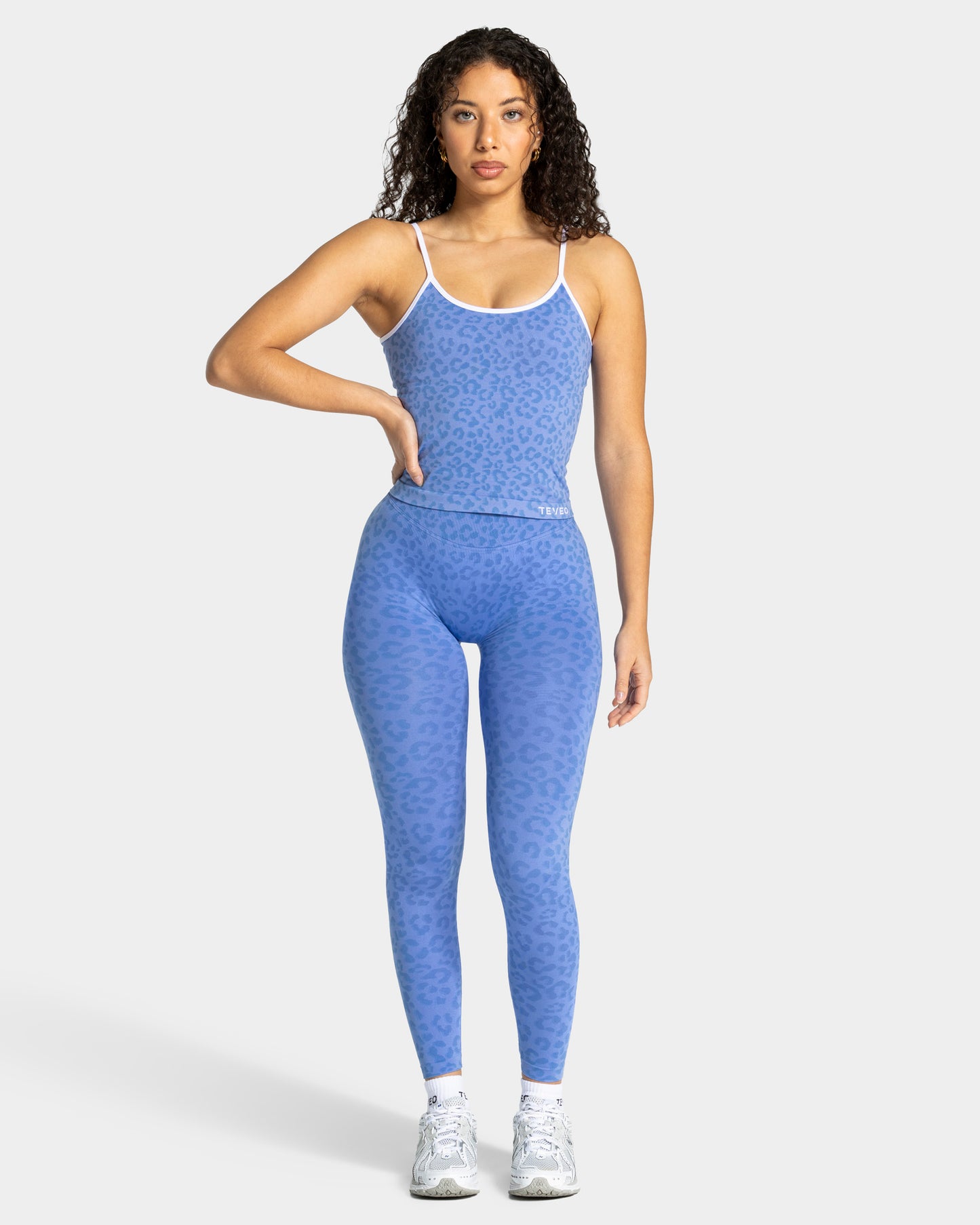 Leggings Contrastline “Stampa leopardata Azure"