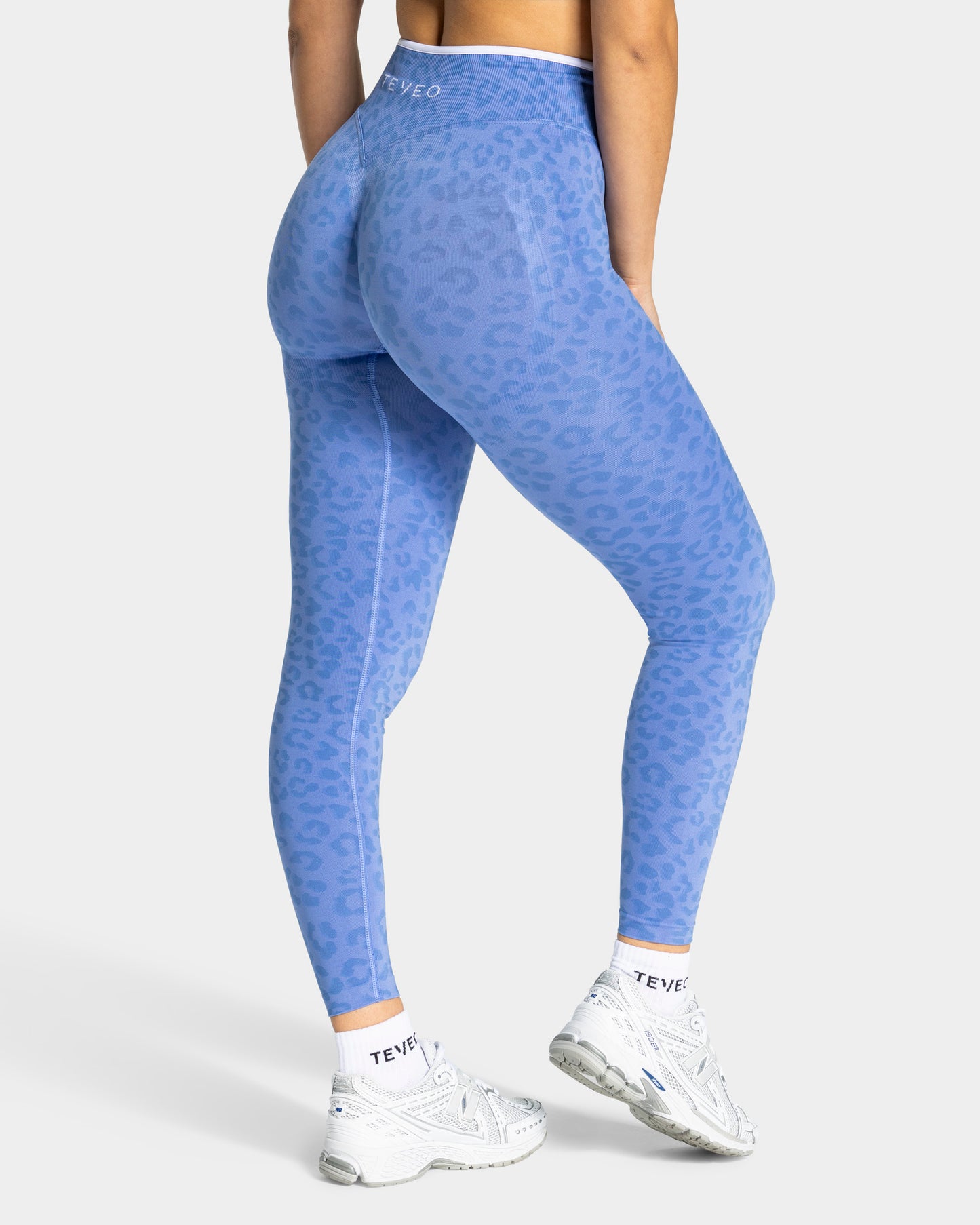 Leggings Contrastline “Stampa leopardata Azure"