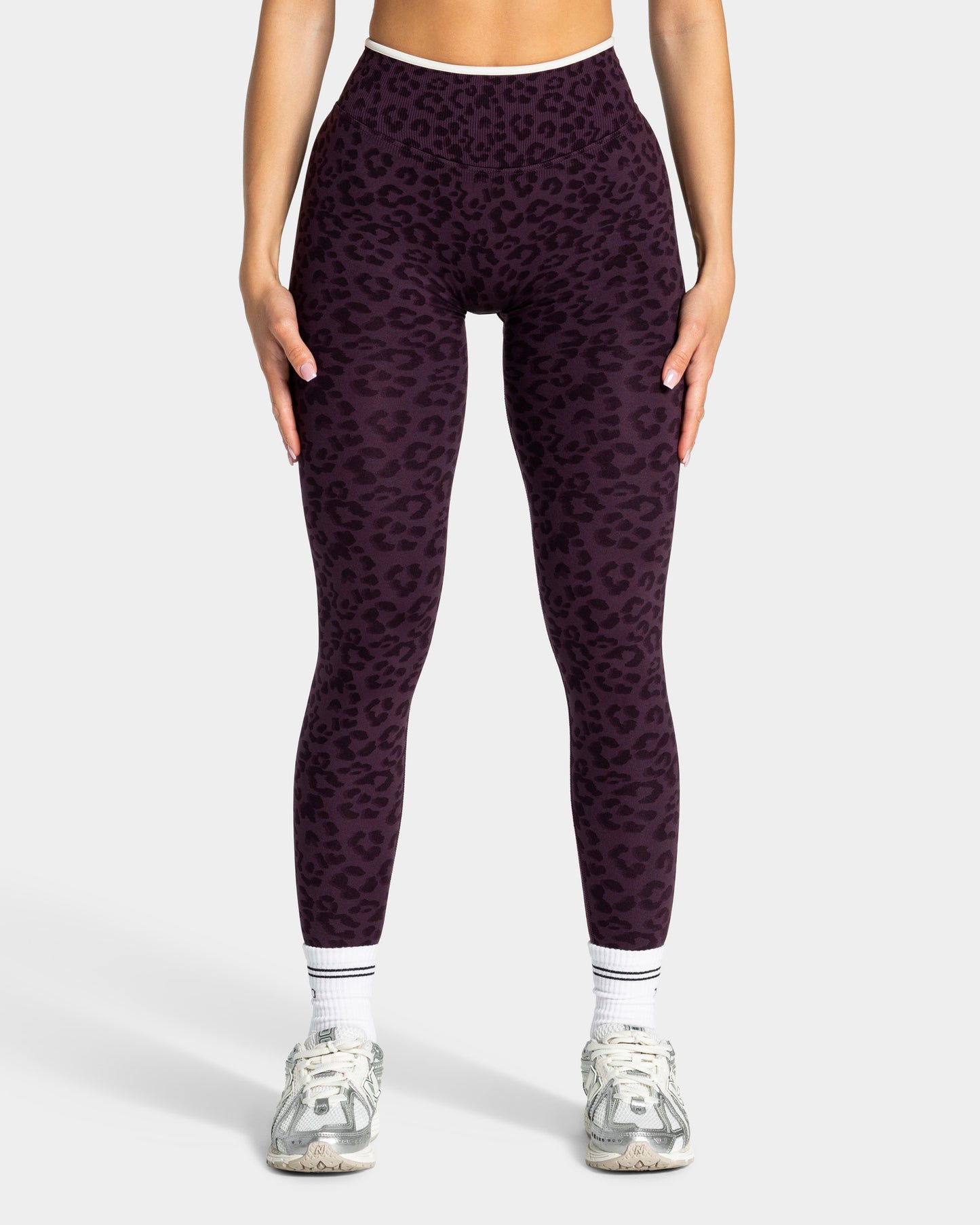 Leggings Contrastline “Stampa leopardata Blackberry"