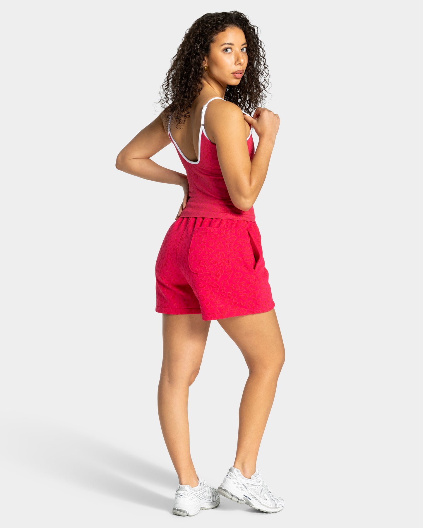 Contrastline Oversized Shorts ‘Berry Leopard Print’
